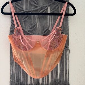Savage X Fenty Pink and Orange Lace Bra